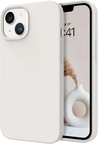 Miniatura 13 de Telaso Funda compatible con iPhone 14, silicona líquida de gel suave de goma, funda delgada y fina con forro de microfibra, funda protectora