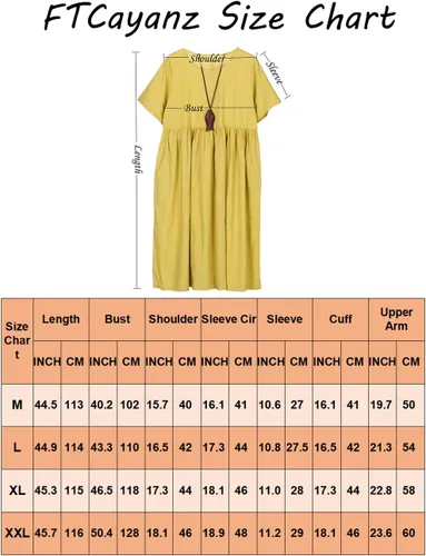 Miniatura 5 de FTCayanz Vestido midi de verano para mujer, de lino, bohemio, casual, para playa, con bolsillos