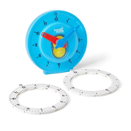 Miniatura 5 de hand2mind - Reloj numérico avanzado para aprender a decir la hora, reloj analógico para el aprendizaje de los niños, línea numérica para niños