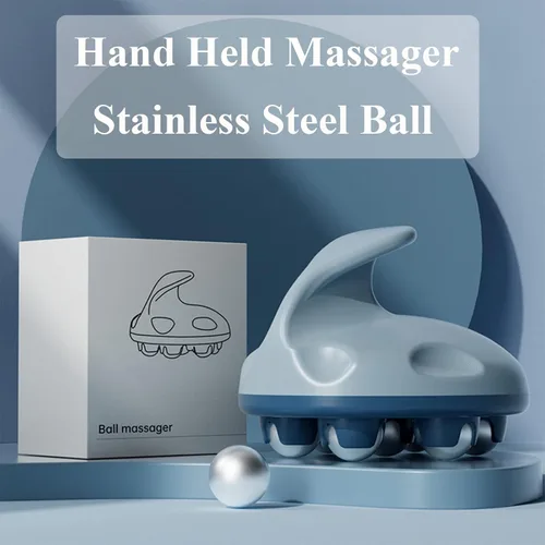 Miniatura 7 de WMM Masajeador manual con rodillo, herramienta de masaje para todo el cuerpo con rodillo de masaje manual de 360 grados para alivio del dolor de Azul