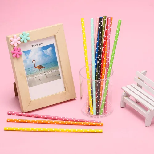Miniatura 3 de 200 pajitas de papel biodegradables multicolor para suministros de fiesta, cumpleaños, novia/baby shower, decoraciones de Navidad y celebraciones