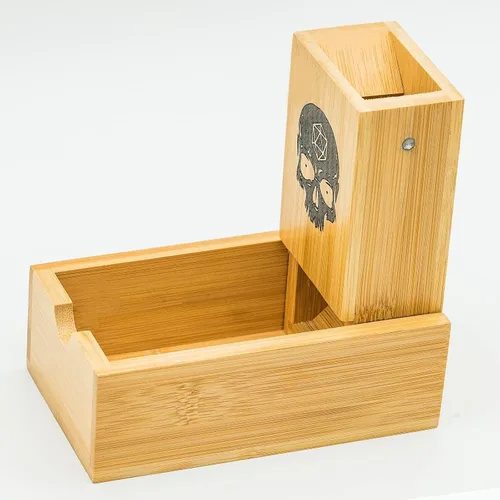 Miniatura 8 de Cusdie Torre de dados de bambú plegable de madera para juego de mesa, D&D, RPG (sin logotipo)