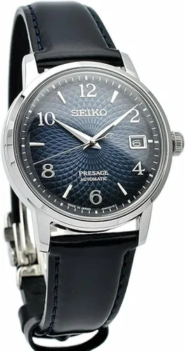 Miniatura 2 de Seiko Reloj automático para hombre Presage con esfera azul SRPE43J1, Blanco, Correa