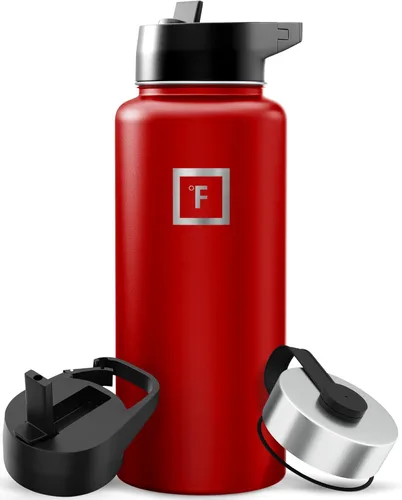 Miniatura 107 de IRON °FLASK Frasco de hidratación para acampar y senderismo con pajilla, botella de agua deportiva de acero inoxidable con aislamiento de boca