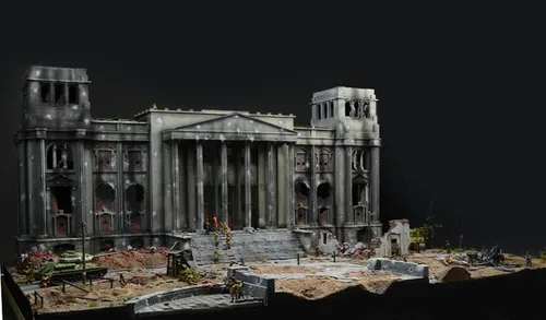 Miniatura 12 de Italeri 6195S Juego de batalla 1:72 1945 Fall of the Reichs, edificio, fabricación de modelos de soporte, manualidades, pasatiempos, pegado, kit