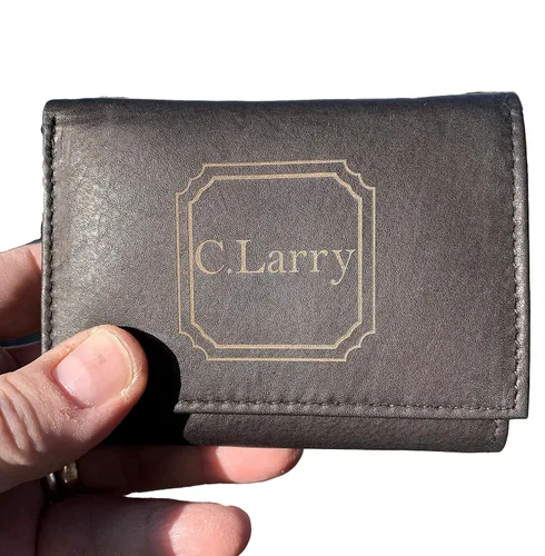 Miniatura 2 de Genuine Leather Tri Fold Personalized Mens Wallet (777)