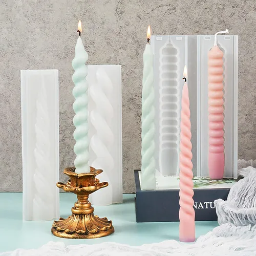 Miniatura 2 de Moldes de velas en espiral de 8 piezas - Cilindro, pilar, arcilla y moldes de fundición de resina para suministros de manualidades