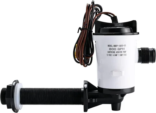 Livewell Pump, 12V 800GPH 4.0A Live Bait Tank Aireador Cartucho Sumergible Barco Bomba de sentina