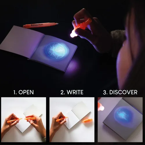 Miniatura 2 de BONNYCO 16 juegos de bolígrafo de tinta invisible y bloc de notas para regalar como recuerdos de fiesta o cumpleaños, para poner en piñata