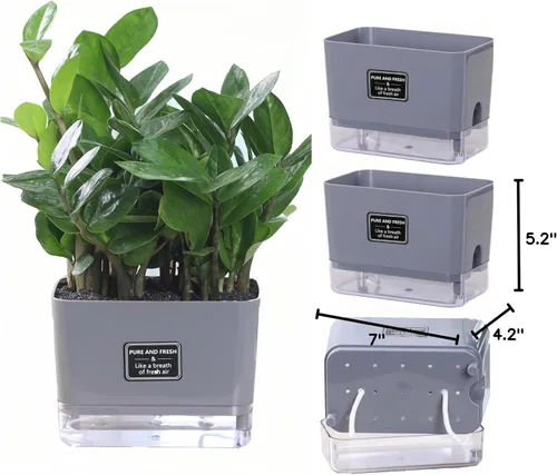 Miniatura 8 de FAMZ Macetas de autorriego para plantas de exterior, paquete de 4, adecuadas para plantas y flores de jardín de interior y exterior, caja de maceta