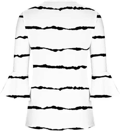 Miniatura 38 de Ceboyel Blusa tipo túnica con estampado floral para mujer, con botones, estilo Henley, con manga de codo, casual, trajes de moda para mujer