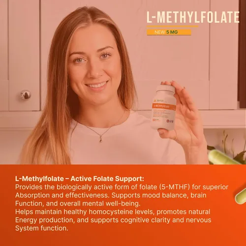 Miniatura 4 de INVITA L-metilfolato de 5 mg – Folato de metilo activo formulado por un médico – Suplemento 5-MTHF para la energía, el estado de ánimo y la salud