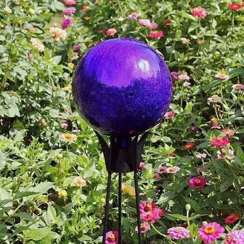 Miniatura 3 de Globo de observación de estilo victoriano de 12 pulgadas con acabado agrietado, esfera de jardín reflectante hueca pulida para el hogar, decoración