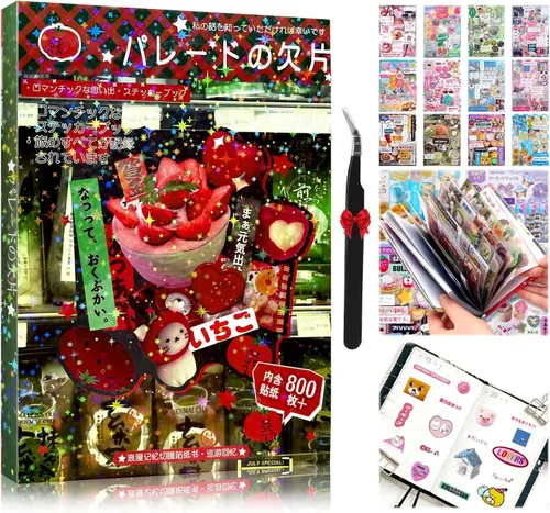 Miniatura 20 de 800 calcomanías japonesas Kawaii Heisei Retro para diario de adultos, Y2k, lindas calcomanías para álbumes de recortes, calcomanías estéticas