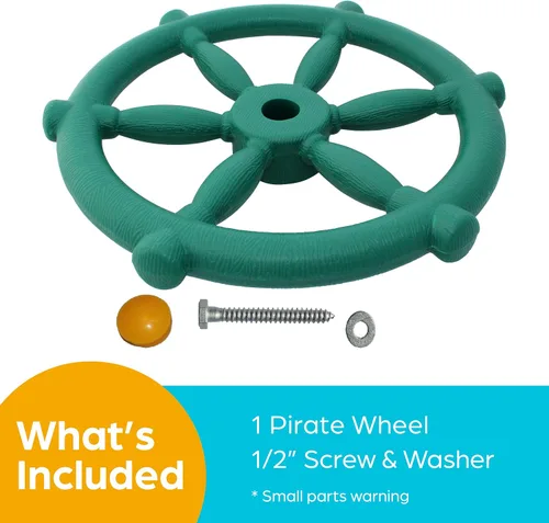 Miniatura 6 de Timón de barco pirata Jungle Gym Kingdom, color verde Rueda verde