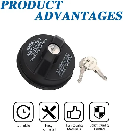 Miniatura 4 de Tapa de Gasolina con Cerradura, Tapa del Tanque de Combustible con Llave, Cerradura de Tapa de Gasolina Cubierta de Tapa de Combustible
