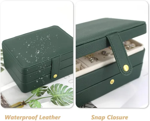 Miniatura 2 de KOOAAICCHI Joyero pequeño, organizador de joyas de viaje, cajas de joyería portátiles para mujeres y niñas, regalo de doble capa, soporte de joyería