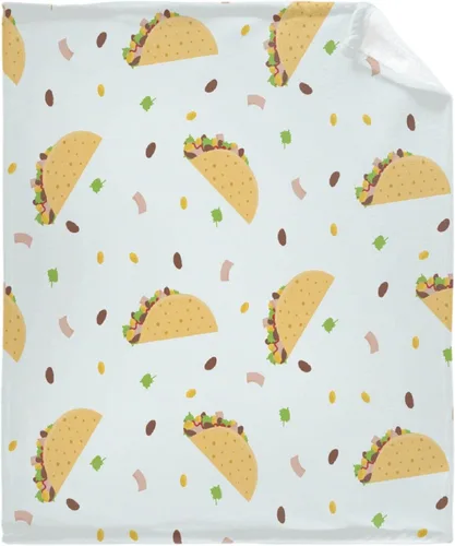 Miniatura 14 de Bonita manta de franela súper suave de tacos para cama, sofá, sala de estar, manta para niños, niñas, niños, multicolor, 40 x 50 pulgadas para niños