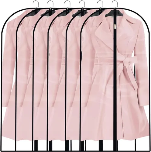 Miniatura 28 de Bolsas de ropa para colgar ropa, bolsa de traje transpirable (juego de 12) fundas con cremallera, bolsas de ropa de PEVA, bolsas protectoras