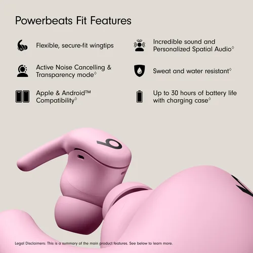 Miniatura 2 de Beats PowerBeats Fit - Auriculares inalámbricos de entrenamiento con cancelación de ruido con puntas de alas de ajuste seguro, batería de hasta 30