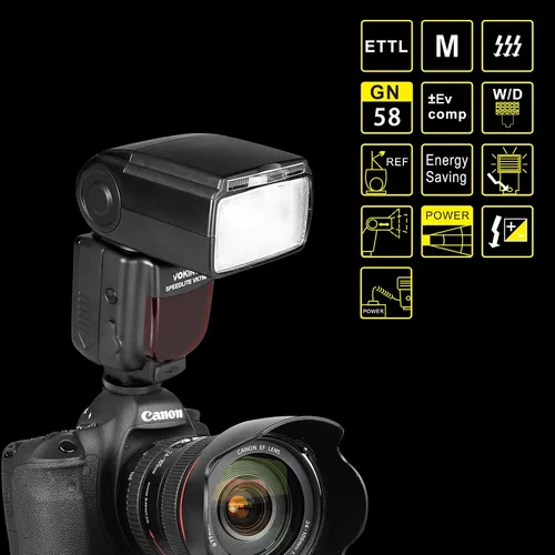 Miniatura 7 de Flash Speedlite TTL Voking VK750II para Cámara Compatible con Canon EOS 60D 70D 77D 80D 4000D Rebel T7i T6i T6s T6 T5i T5 T4i T3i y Otras Cámaras