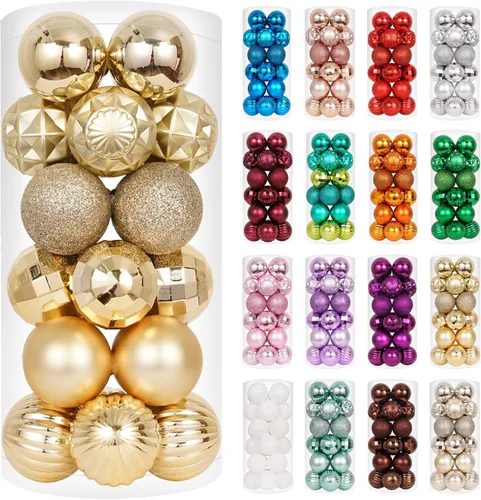 Miniatura 9 de XmasExp - Juego de 24 adornos de bola de Navidad mini irrompibles, adornos para árbol de Navidad, bolas de árbol de Navidad de 30 mm/1.18 pulgadas