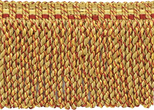 Miniatura 2 de Colección Veranda de 3" (7.5 cm) de largo, borde de flecos de lingote de punto (BFV3), beige rojo cosecha multicolor #VNT21