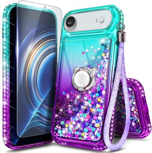 Miniatura 63 de NGB Diseñada para Funda de Teléfono iPhone 11, Morado/Azul Funda Bonita con Purpurina Líquida Brillante para Mujeres Niñas Niños con Protector