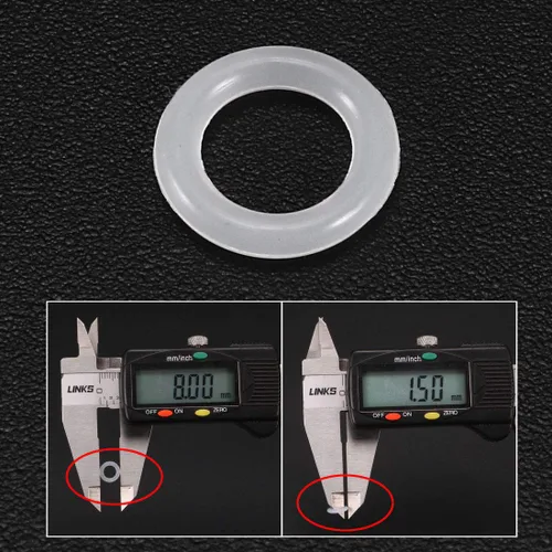 Miniatura 3 de Uxcell - Aros de silicona, 8 mm de diámetro exterior, 5 mm de diámetro interior, 1.5 mm de ancho, junta de sellado VMQ para válvulas de compresor