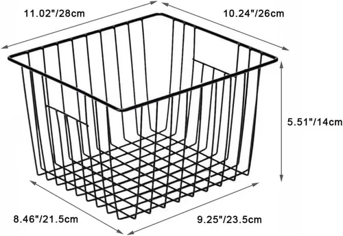 Miniatura 5 de SANNO Organizador de cesta para congelador, divisor de almacenamiento de alambre de metal para refrigerador, cesta de alambre organizador