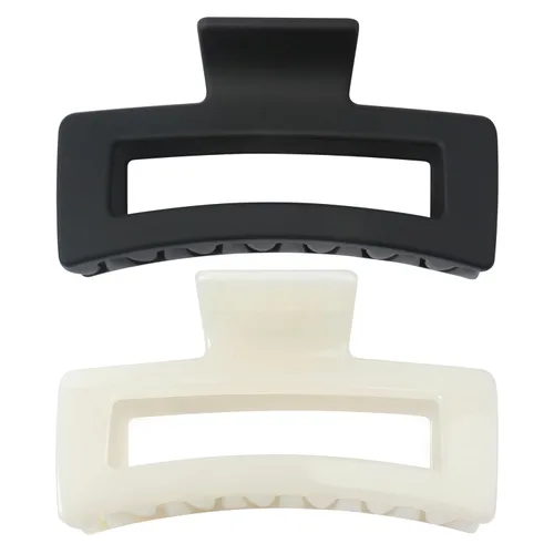 Miniatura 18 de Pinzas de garra extra grandes para cabello grueso y cabello largo, paquete de 2 pinzas de garra tamaño XXL, pinzas rectangulares antideslizantes