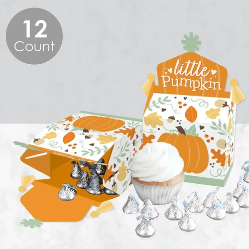Miniatura 3 de Big Dot of Happiness Little Pumpkin - Caja de golosinas para fiestas – Fiesta de cumpleaños de otoño o baby shower – Juego de 12