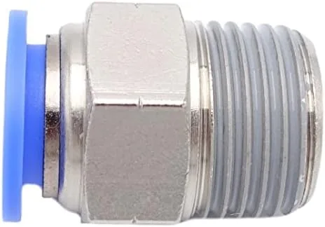 Miniatura 2 de Conexión de conexión de 1/2" OD x 1/2" macho NPT rosca, línea de agua recta macho neumática, conectores de empuje rápido (paquete de 4)