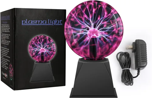 Miniatura 9 de DELIPOP Bola de plasma de 8 pulgadas, luz roja con cable enchufable, lámpara de bola de plasma mágica, luz de discoteca sensible al tacto y al