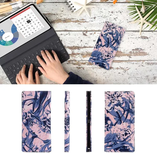 Miniatura 164 de HUA ANGEL Billetera para mujer, ultra delgada y delgada, con bloqueo RFID, tarjetero de crédito, doble embrague, carteras largas, regalo para A-ámbar