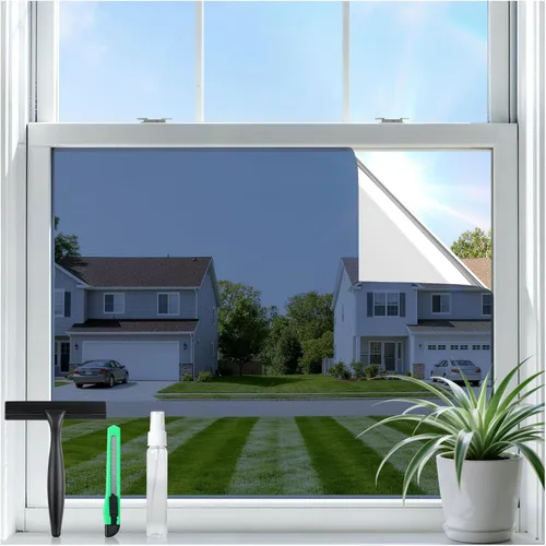 Miniatura 13 de rabbitgoo - Película de privacidad para ventana, cubierta de puerta adhesiva estática de vidrio esmerilado decorativo 3D, bloqueador solar, adhesivo