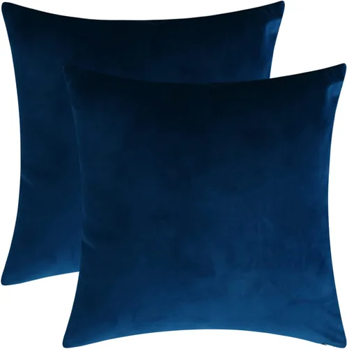 Miniatura 18 de Juego de 2 fundas de almohada de terciopelo para sofá y cama, 18 x 18 pulgadas, color malva