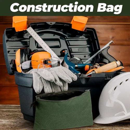 Miniatura 4 de Eccliy 12 bolsas de herramientas de lona con cremallera de 16 onzas, bolsa de utilidad resistente, organizador de almacenamiento multiusos de 11.8 x