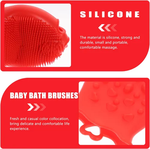 Miniatura 4 de Beaupretty Cepillo de silicona para champú para bebés con masajeador suave del cuero cabelludo y agarre cómodo, exfoliante suave para el cuidado