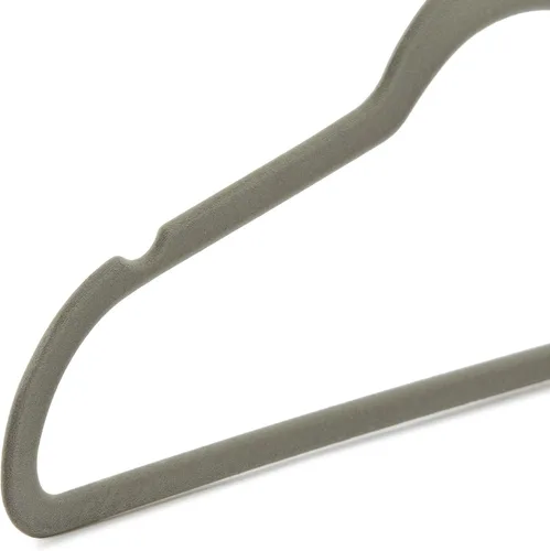 Miniatura 7 de Amazon Basics - Juego de 50 perchas antideslizantes, delgadas, con acabado de terciopelo, color gris/plateado