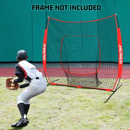 Miniatura 5 de Red de béisbol de sóftbol de repuesto de 6 x 6 pies (solo red), red portátil de práctica de lanzamiento y bateo, red de béisbol sin nudos de 7