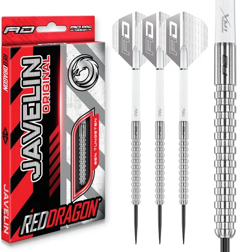 RED DRAGON Juego de dardos de tungsteno original con vuelos de dardos y ejes de dardos (cañas) - Disponible en 20g, 22g, 24g, 26g