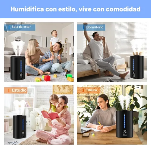 Miniatura 9 de Humidificadores de 6L para dormitorio, habitación grande, hogar, humidificador frío y cálido para plantas, niebla, humidificadores de escritorio