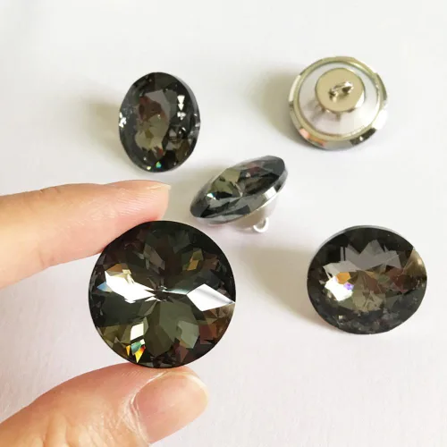 Miniatura 3 de Let's Decorate 25 botones de cristal de cristal de 0.988 pulgadas (0.984 in) para sofá, botones de costura para decoración de cabecera, botones