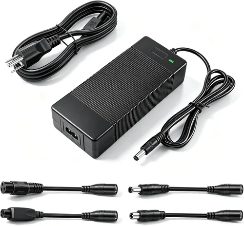 Cargador de bicicleta eléctrico de repuesto con certificación UL de 42 V 2 A para cargador de scooter eléctrico de 36 V con 4 enchufes, compatible