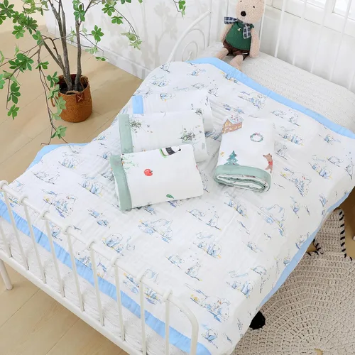 Miniatura 4 de Jay & Ava Mantas de muselina para bebé de 42' x 42', manta de algodón suave para niño pequeño, manta de muselina de 4 capas para cuna, manta de Dino
