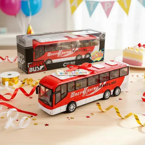 Miniatura 8 de Modelo de coche de juguete de autobús de viaje de 12.5 pulgadas para niños, coche de autobús urbano a escala 1:30 para niños pequeños, juego