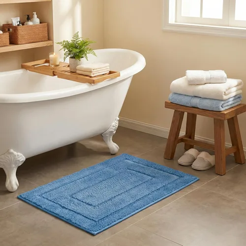 Miniatura 72 de GRANNY SAYS Alfombras de baño antideslizantes, lavables, extra suaves y absorbentes de agua para baño, alfombra de baño peluda de felpa, alfombra
