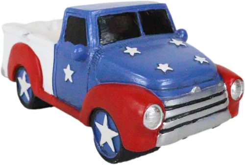 Ebros Gift Patriótica Parada de Humo Clásica Rústica Antigua Moda, Camioneta Vintage En Colores De La Bandera Americana Decorativo Cenicero
