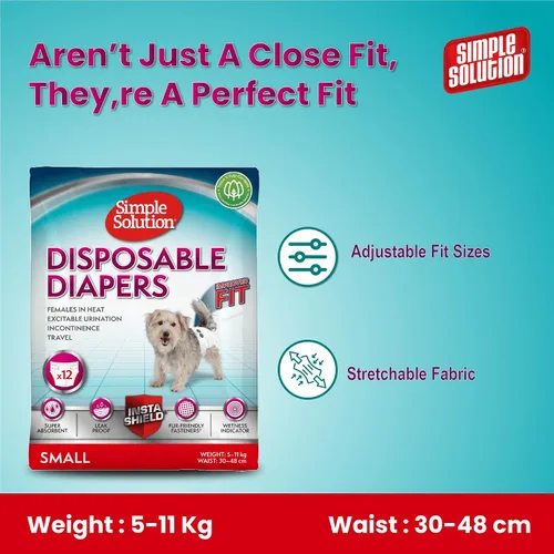 Miniatura 5 de Simple Solution Pañales para perros desechables, 12 unidades, S